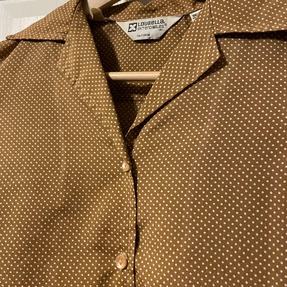 VTG Lou Ella Extendables poly blouse w/ bow sz 6/7 - Picture 3 of 12